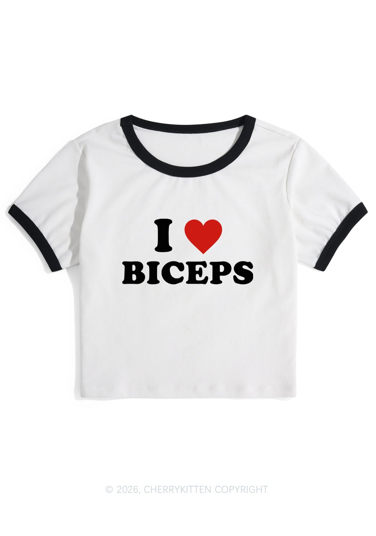 I Love Biceps Y2K Ringer Tee Cherrykitten