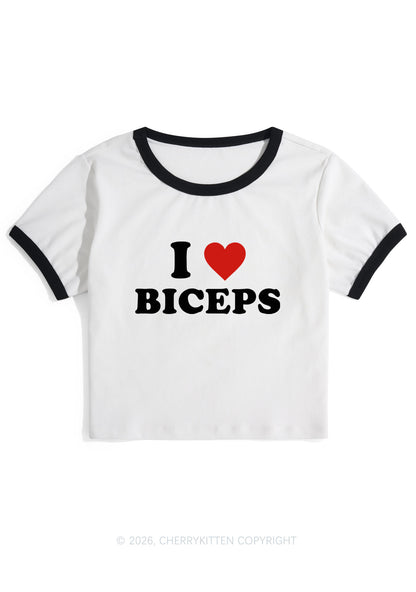 I Love Biceps Y2K Ringer Tee Cherrykitten