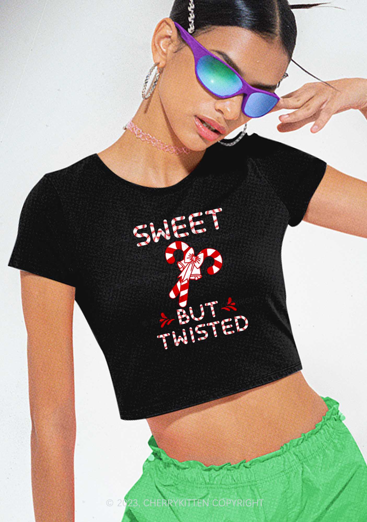 Sweet But Twisted Christmas Baby Tee Cherrykitten