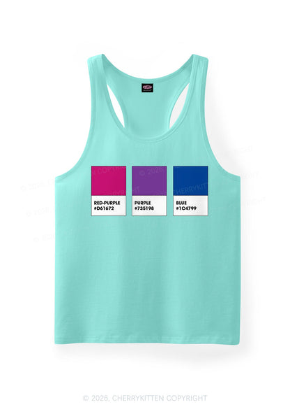 Bisexual Flag Colors Pride Y2K Men Racerback Tank Top Cherrykitten
