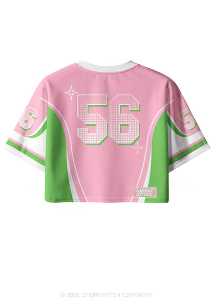 Custom Team Pink Mint Heart Y2K Crop Sport Jersey Shirts Cherrykitten