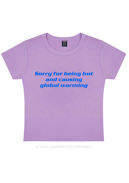 Sorry For Causing Global Warming Y2K Baby Tee Cherrykitten