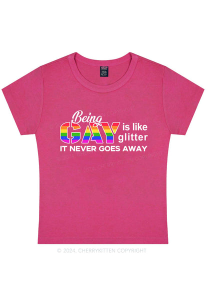 Being Gay Y2K Baby Tee Cherrykitten