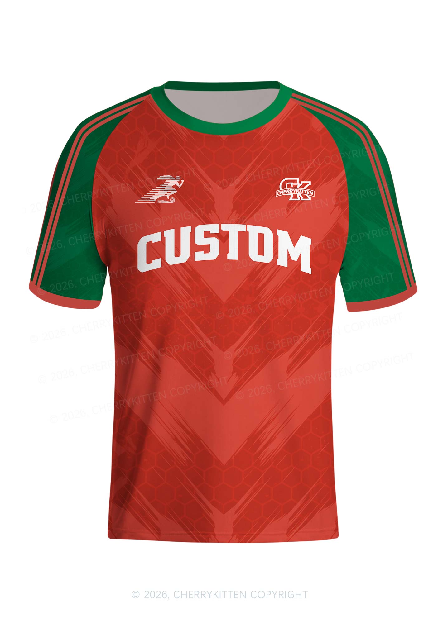 Custom Text Red Green Y2K Football Jersey Shirts Cherrykitten