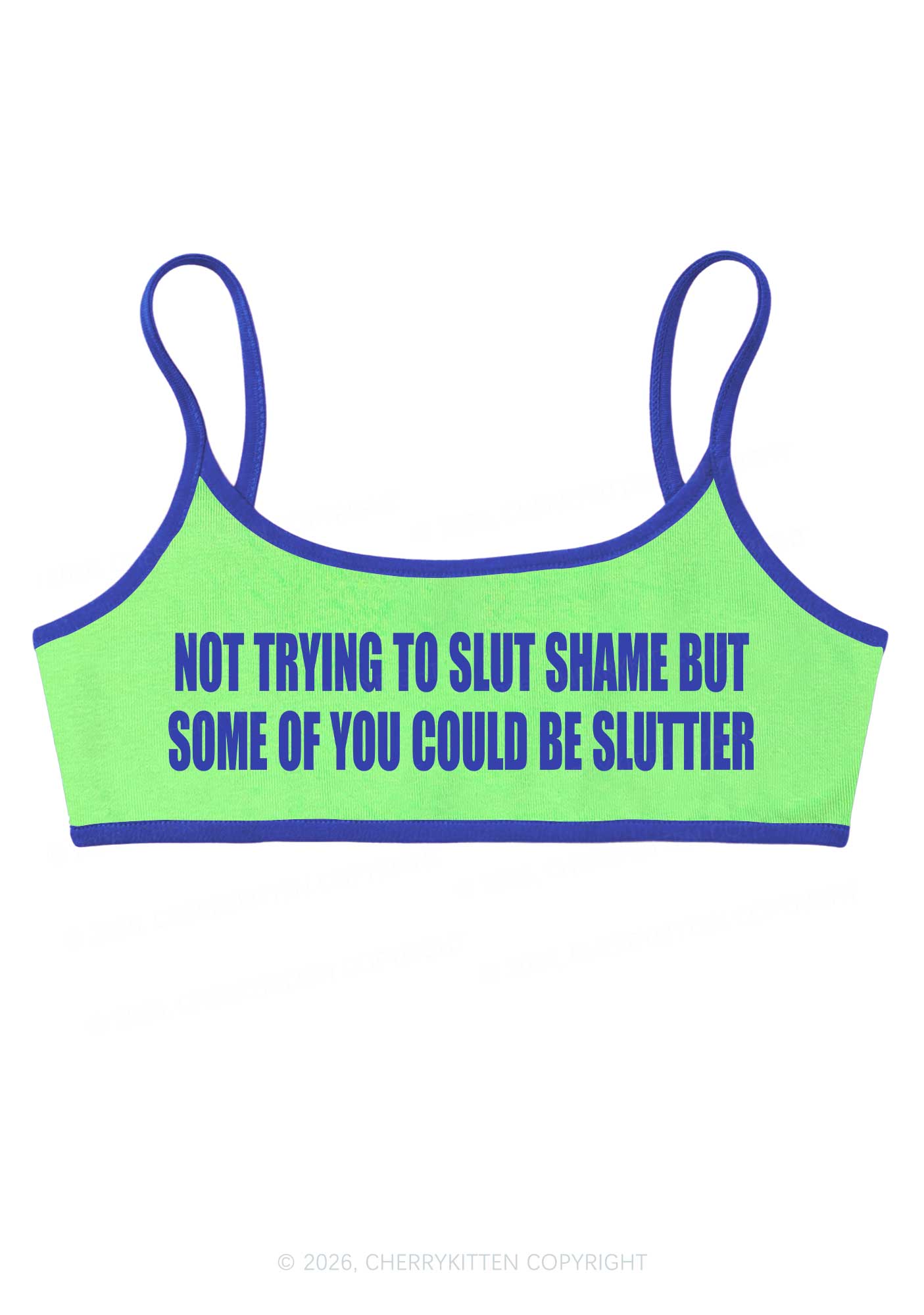 Not Trying To Slxt Shame Y2K Super Crop Cami Cherrykitten