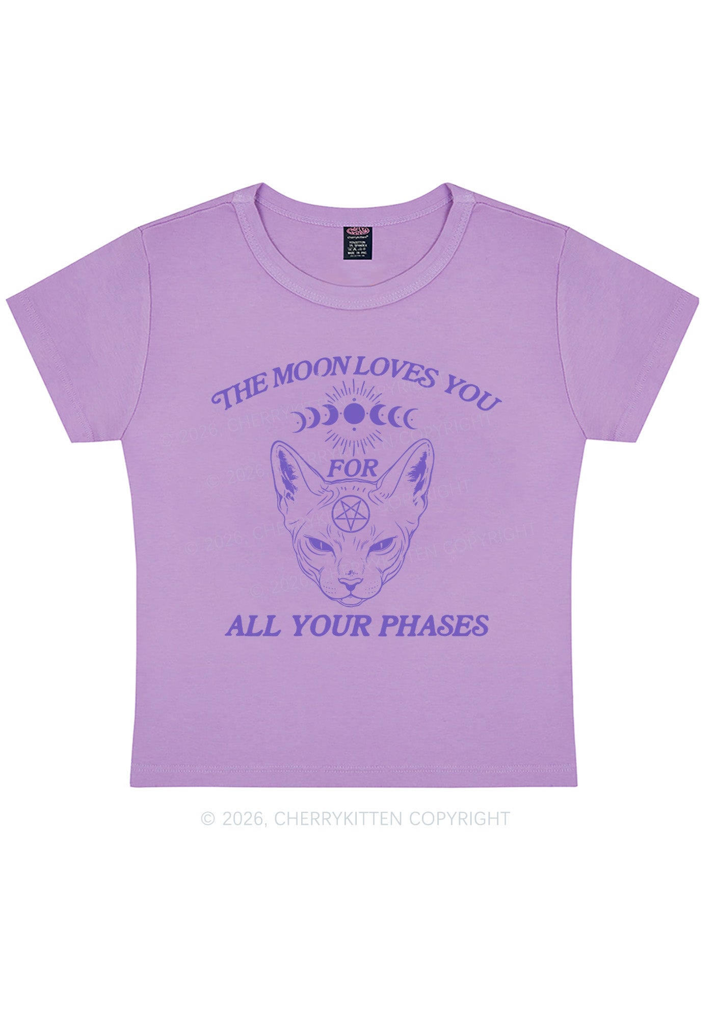 Halloween The Moon Loves You Y2K Baby Tee Cherrykitten