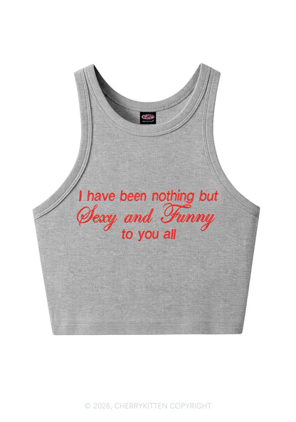Embroidered I Have Been Nothing Y2K Crop Tank Top Cherrykitten