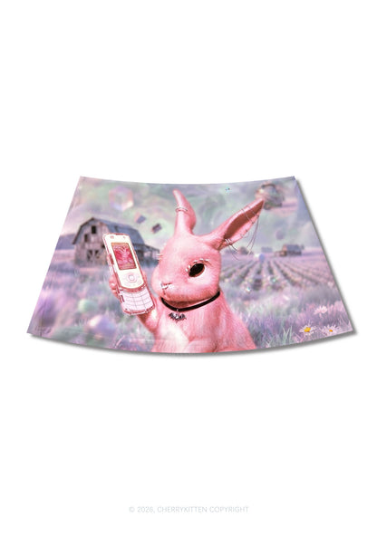 Pink Gothic Bunny Y2K Print Mini Skirt Cherrykitten