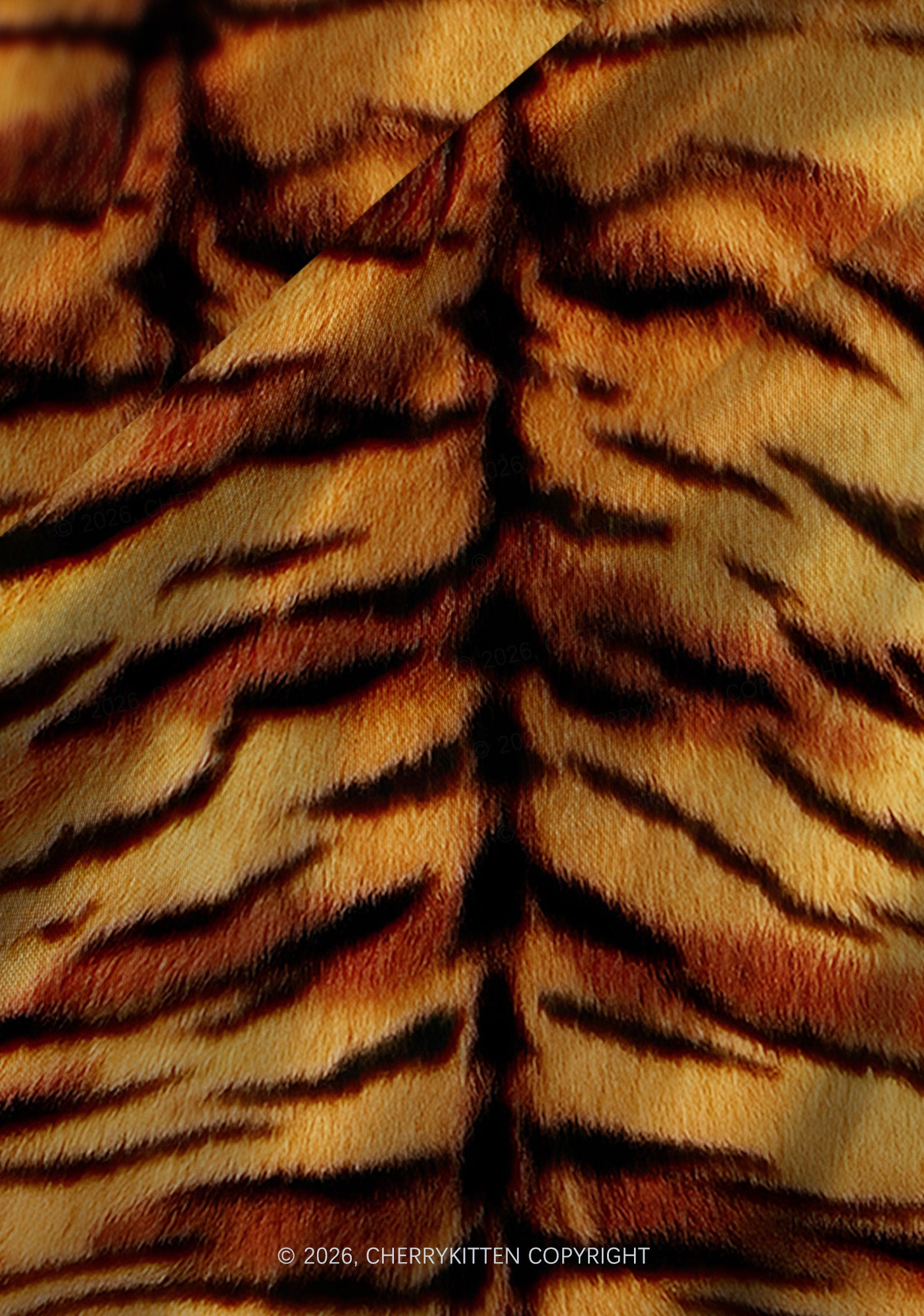 Wild Tiger Texture Y2K Print Satin Cowl Neck Slip Dress Cherrykitten