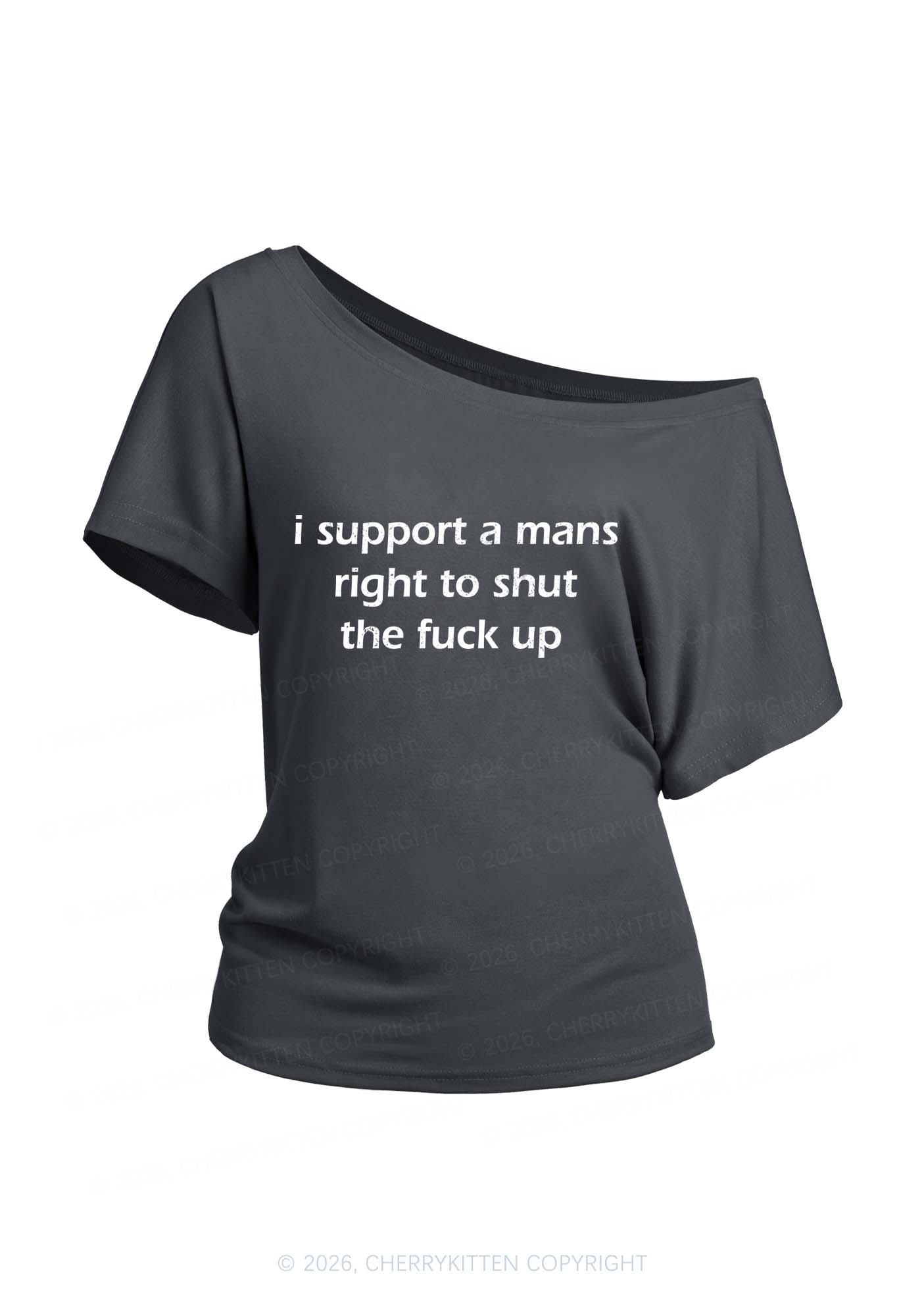 I Support A Mans Right Y2K Off Shoulder Tee Cherrykitten