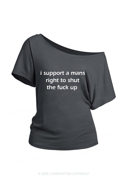 I Support A Mans Right Y2K Off Shoulder Tee Cherrykitten