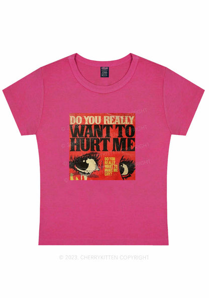 Curvy You Want Hurt Me Y2K Baby Tee Cherrykitten