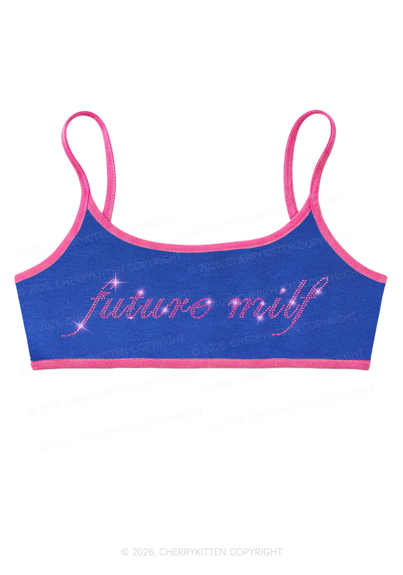 Rhinestone Pink Future Mxxf Y2K Super Crop Cami Cherrykitten