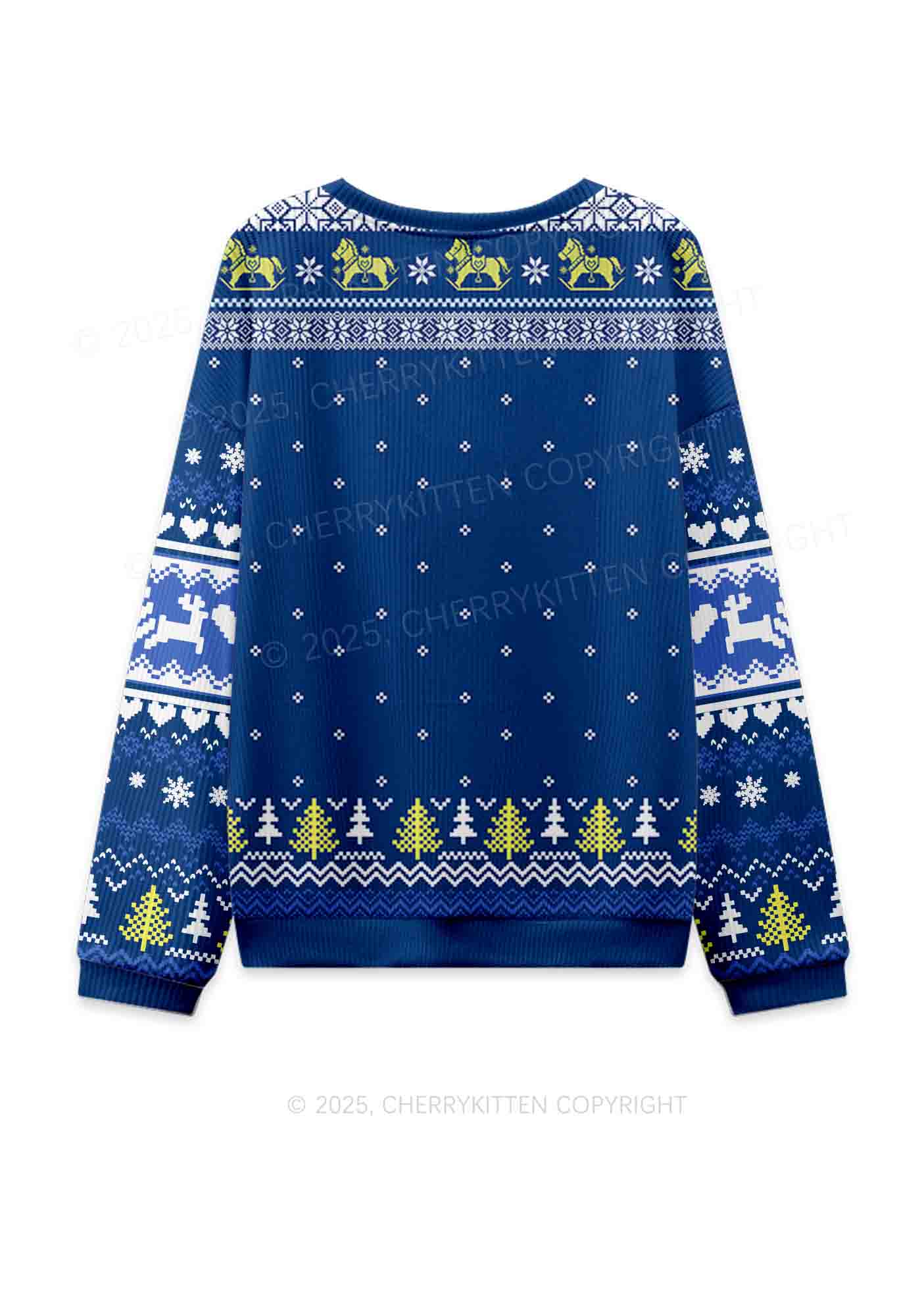 Fxxk The Police Bunny Y2K Christmas Knit Sweatshirt Cherrykitten