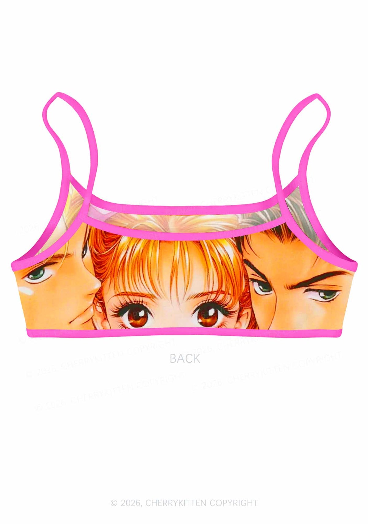 Love Triangle Y2K Print Super Crop Cami Cherrykitten