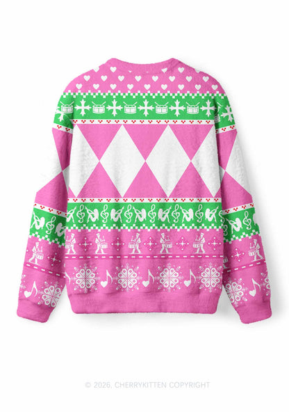 Dibs On The Drummer Y2K Christmas Knit Sweatshirt Cherrykitten