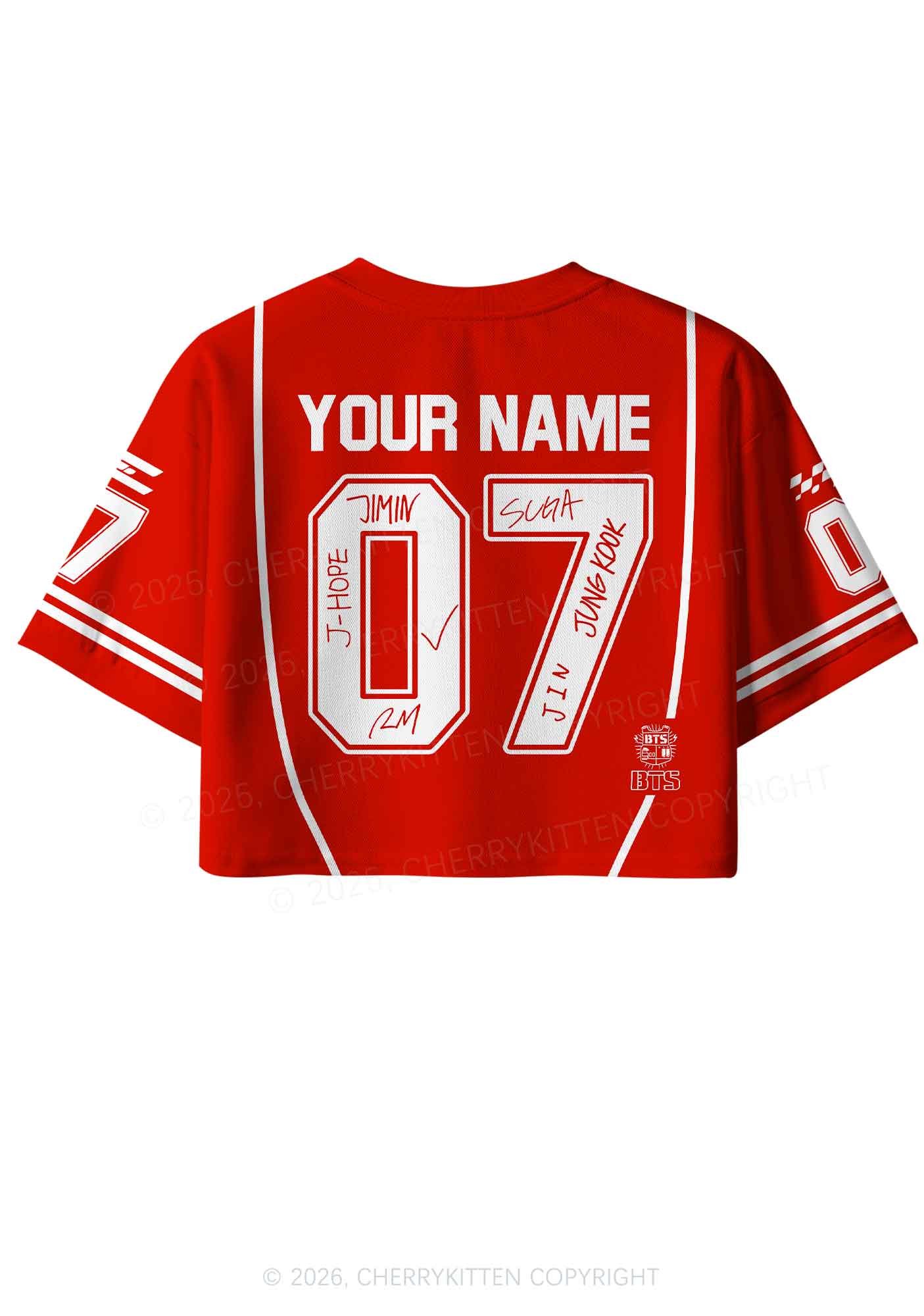 Custom Red Korean Boys Y2K Crop Sport Jersey Shirts Cherrykitten
