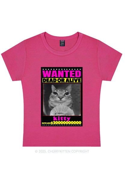 Custom Wanted Kitten Y2K Baby Tee Cherrykitten