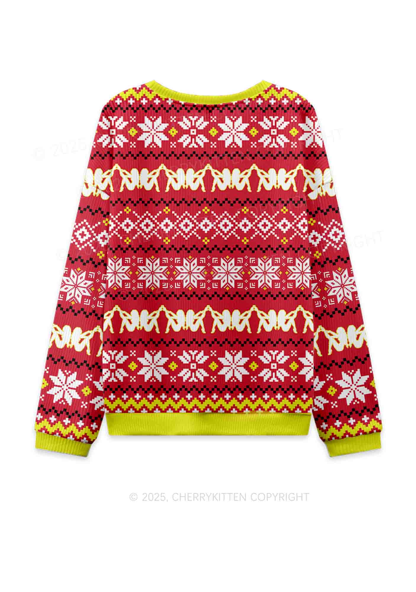 My Sister Is Lesbian Pride Y2K Christmas Knit Sweatshirt Cherrykitten