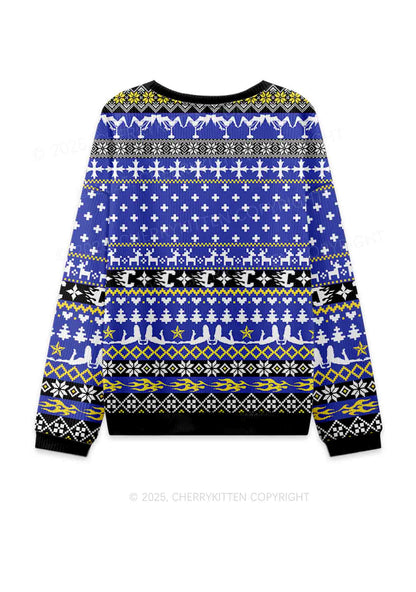 Choke Me Y2K Christmas Knit Sweatshirt Cherrykitten