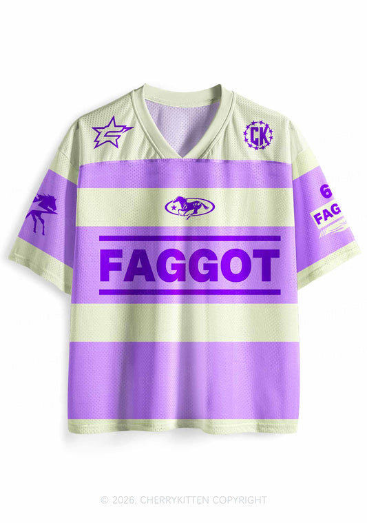 Purple Faggot Stripes Pride Y2K Sport Jersey Shirts Cherrykitten