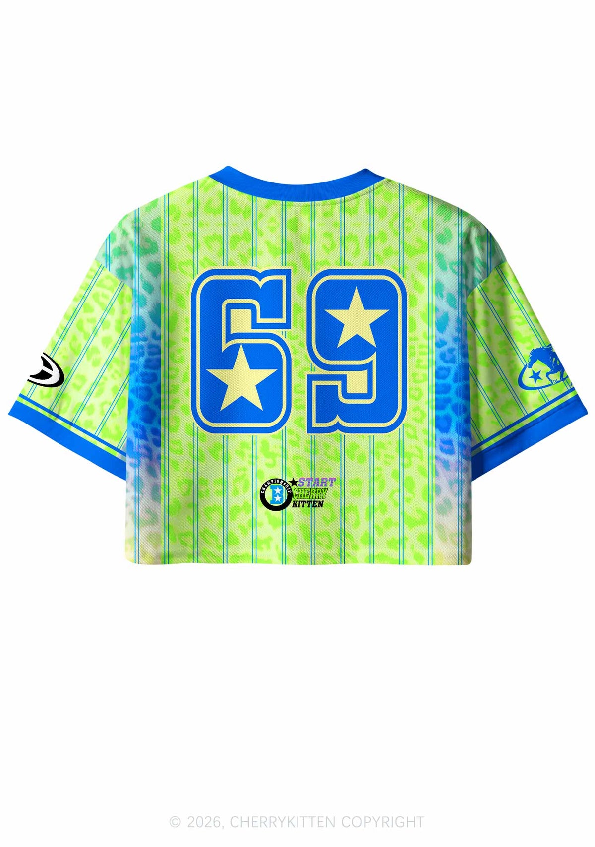 Green Pickle Slxt Y2K Crop Sport Jersey Shirts Cherrykitten