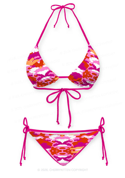 Lesbian Camouflage Pride Y2K Print Bikini Set Cherrykitten