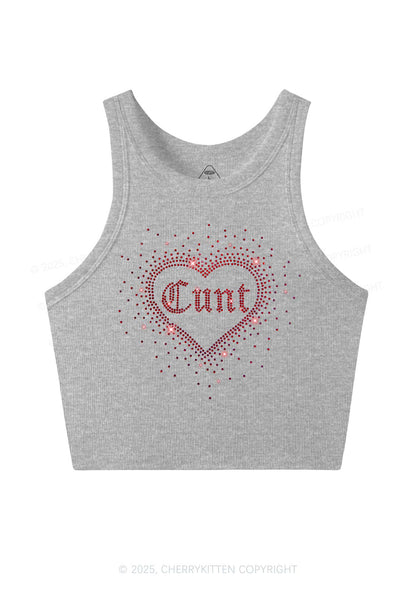 Rhinestone Love Cxxt Y2K Crop Tank Top Cherrykitten