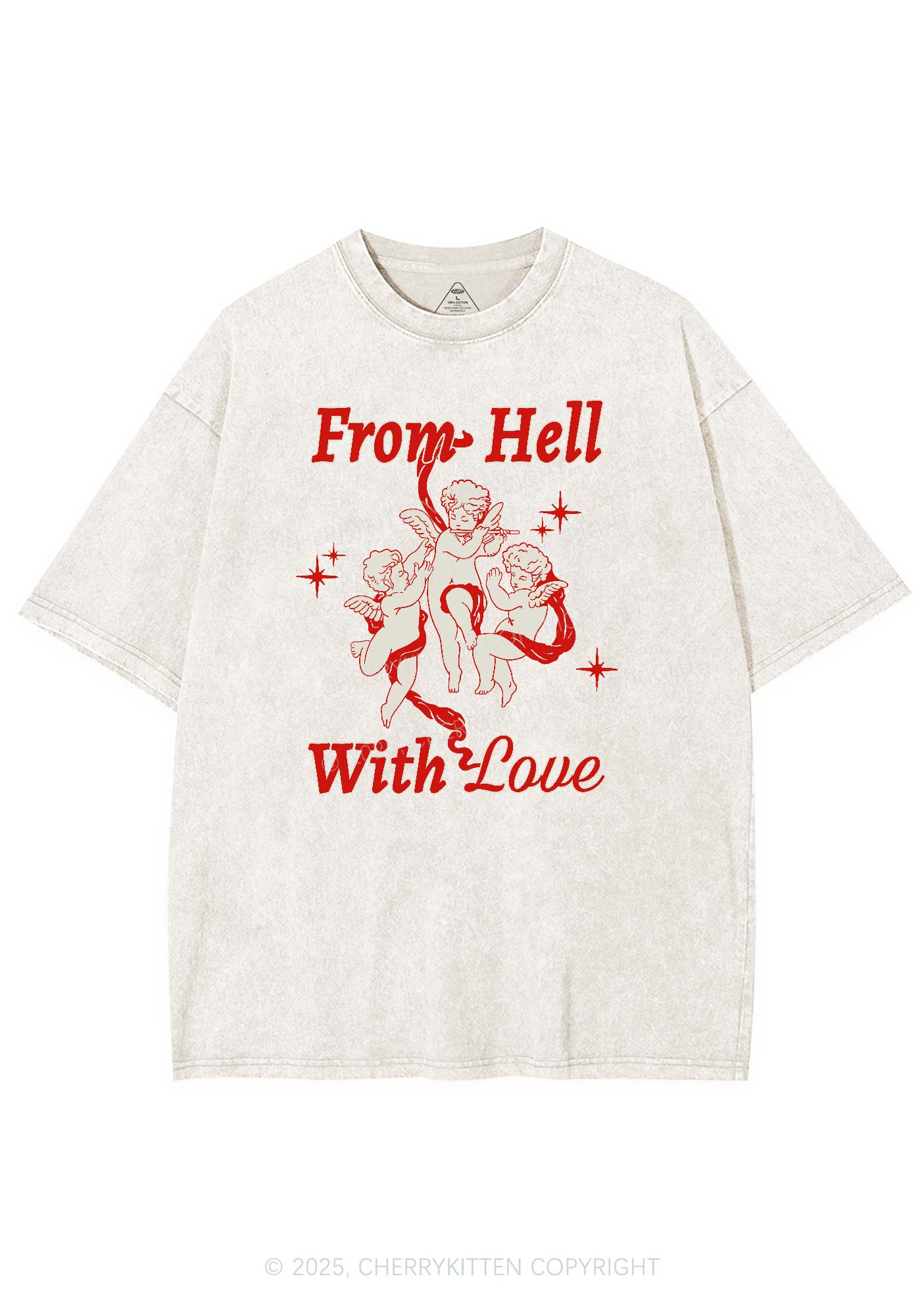 Cupids From Hell Y2K Shirts Washed Tee Cherrykitten