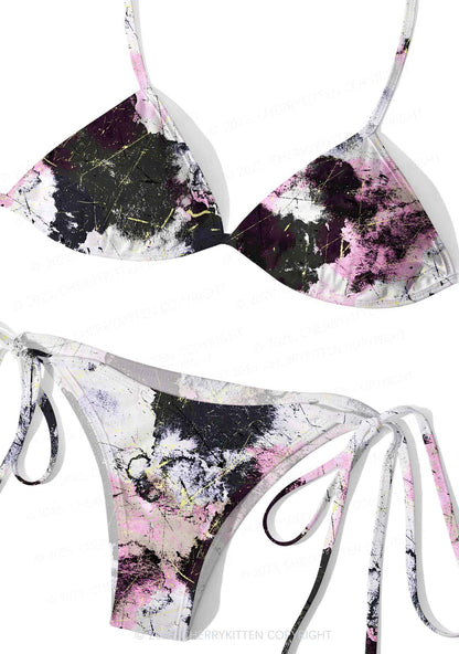 Ink Graffiti Y2K Print Bikini Set Cherrykitten