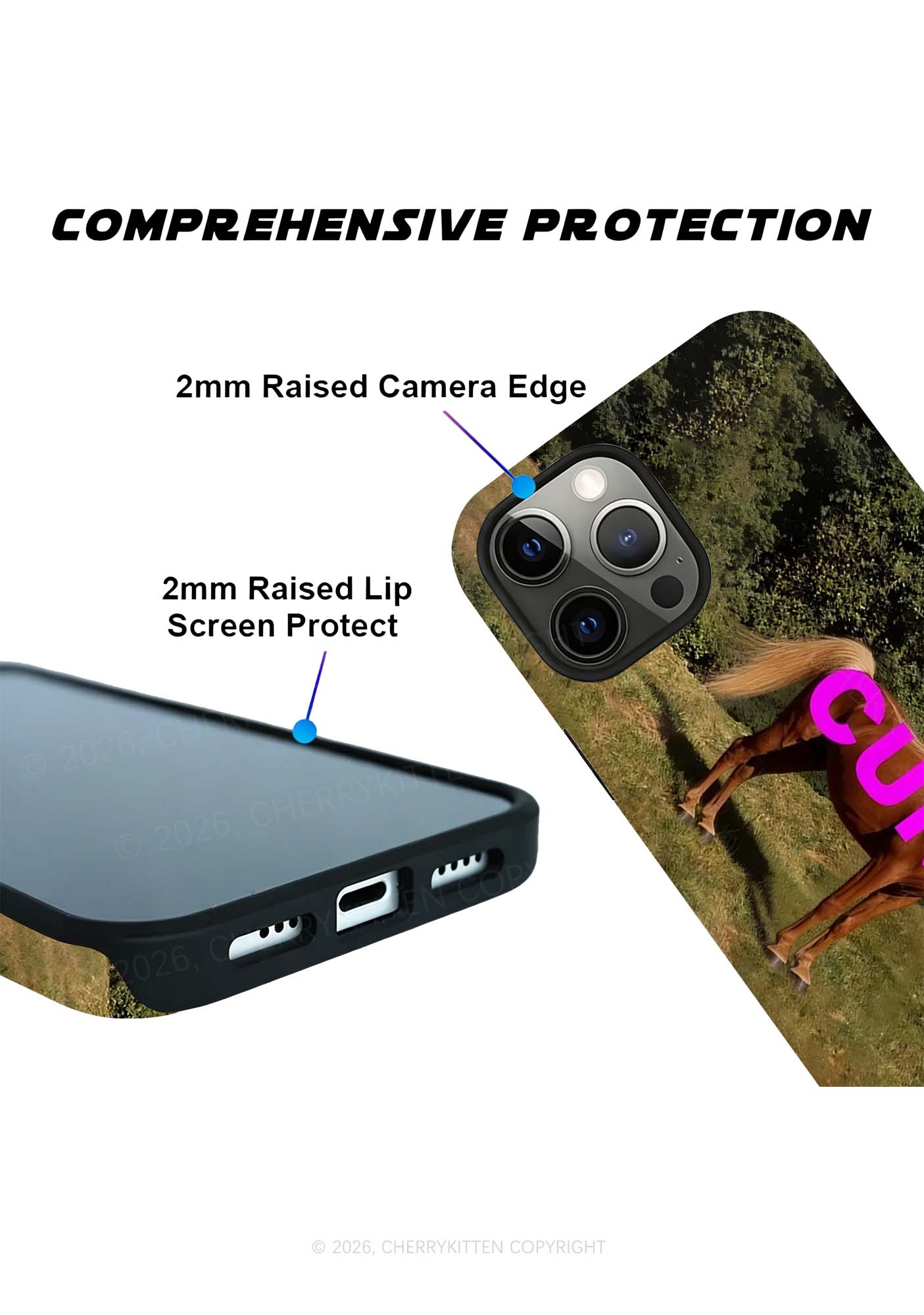 Pink Cxxt Brown Horse Y2K Phone Case Cherrykitten