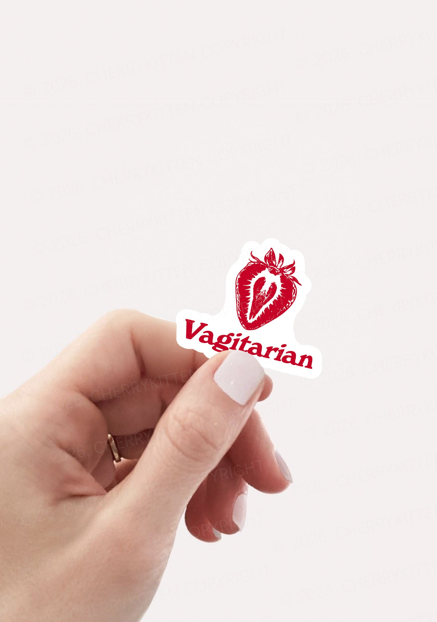 Vagitarian Strawberry Pride 1pc Y2K Sticker Cherrykitten