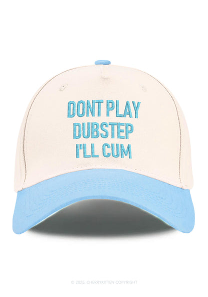 Embroidered Dont Play Dubstep Y2K Color Block Baseball Cap Cherrykitten