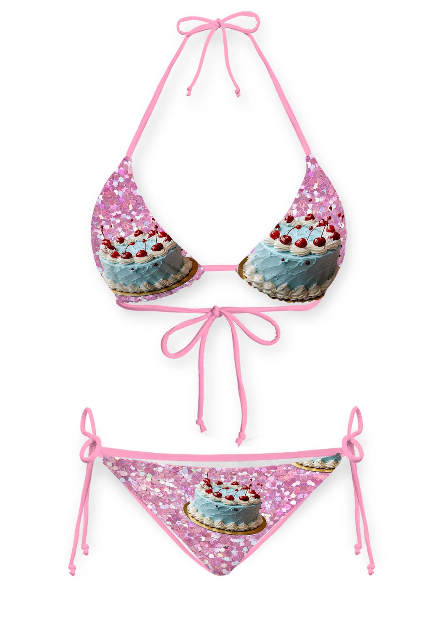 Cherry Cake Y2K Print Bikini Set Cherrykitten