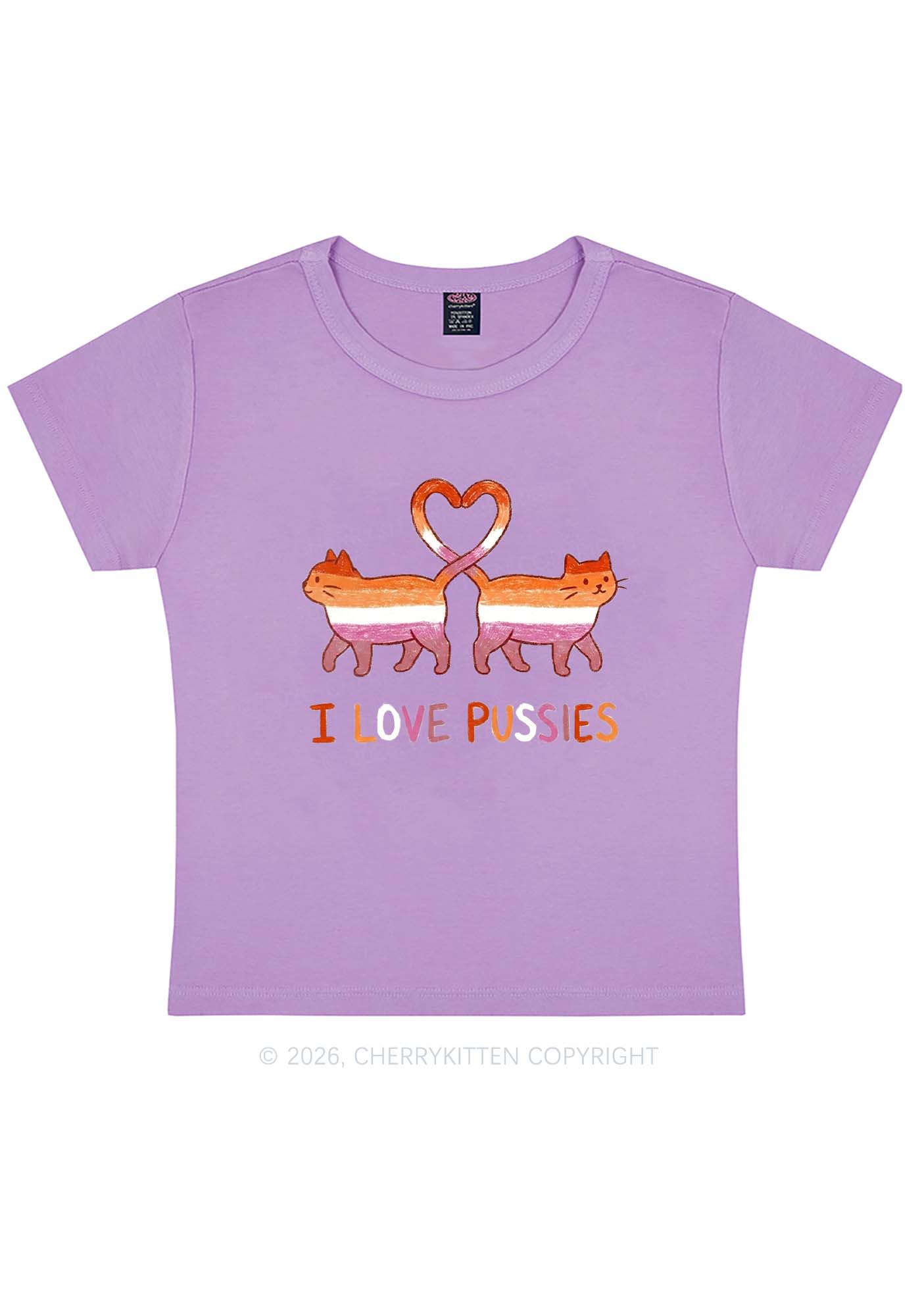 I Love Puxxies Pride Y2K Baby Tee Cherrykitten