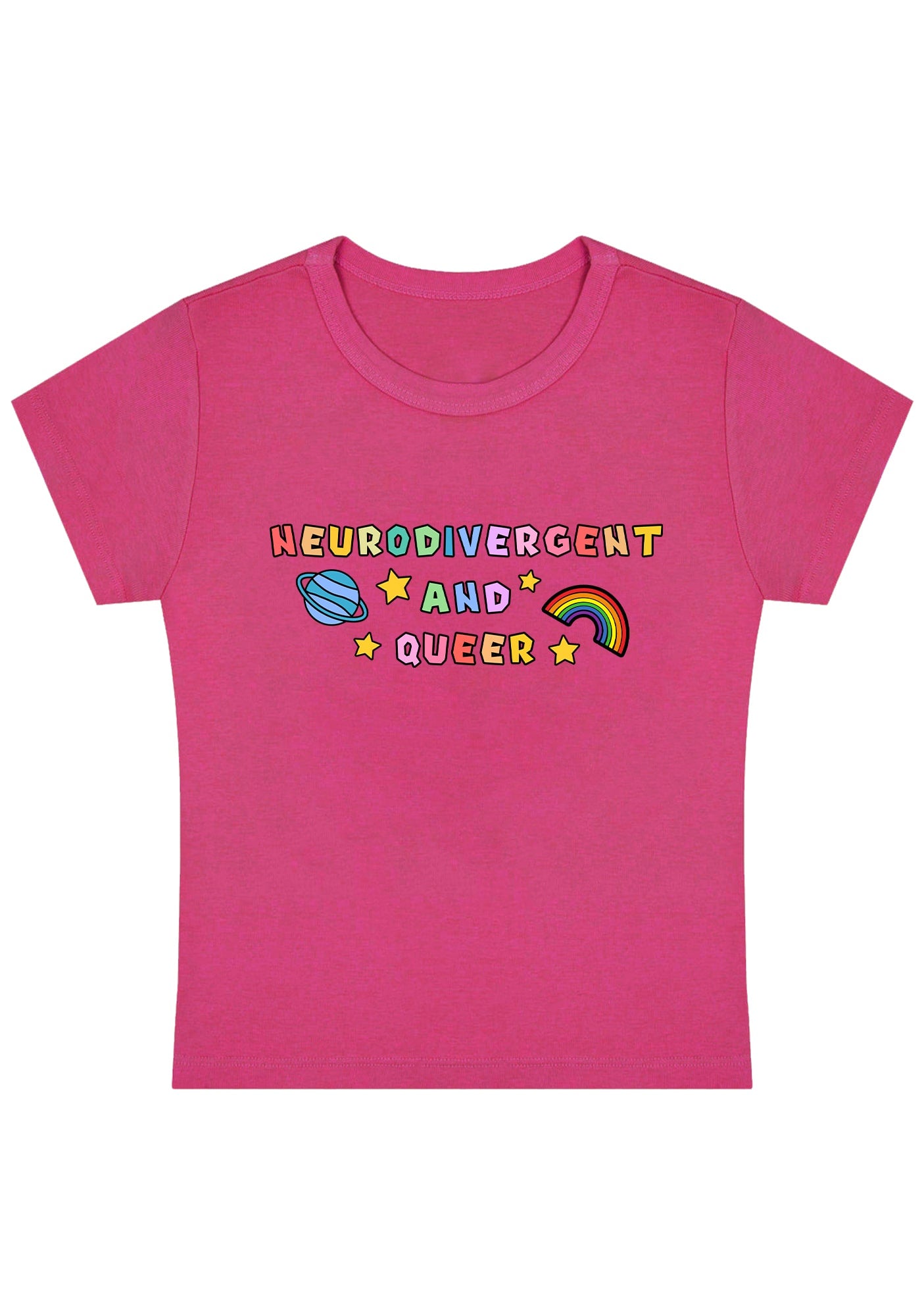 Neurodivergent And Queer Y2K Baby Tee