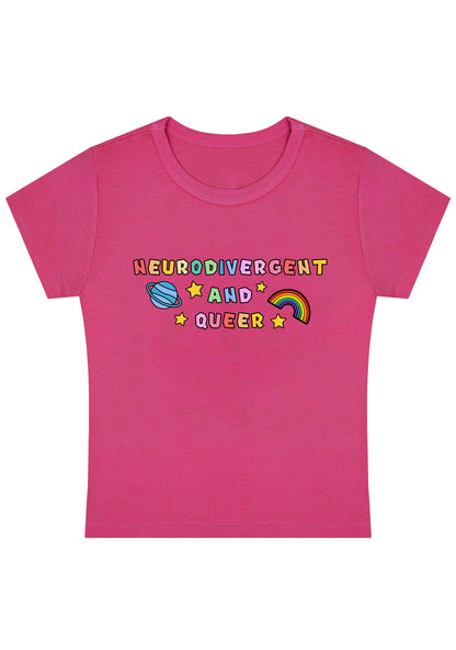 Neurodivergent And Queer Y2K Baby Tee