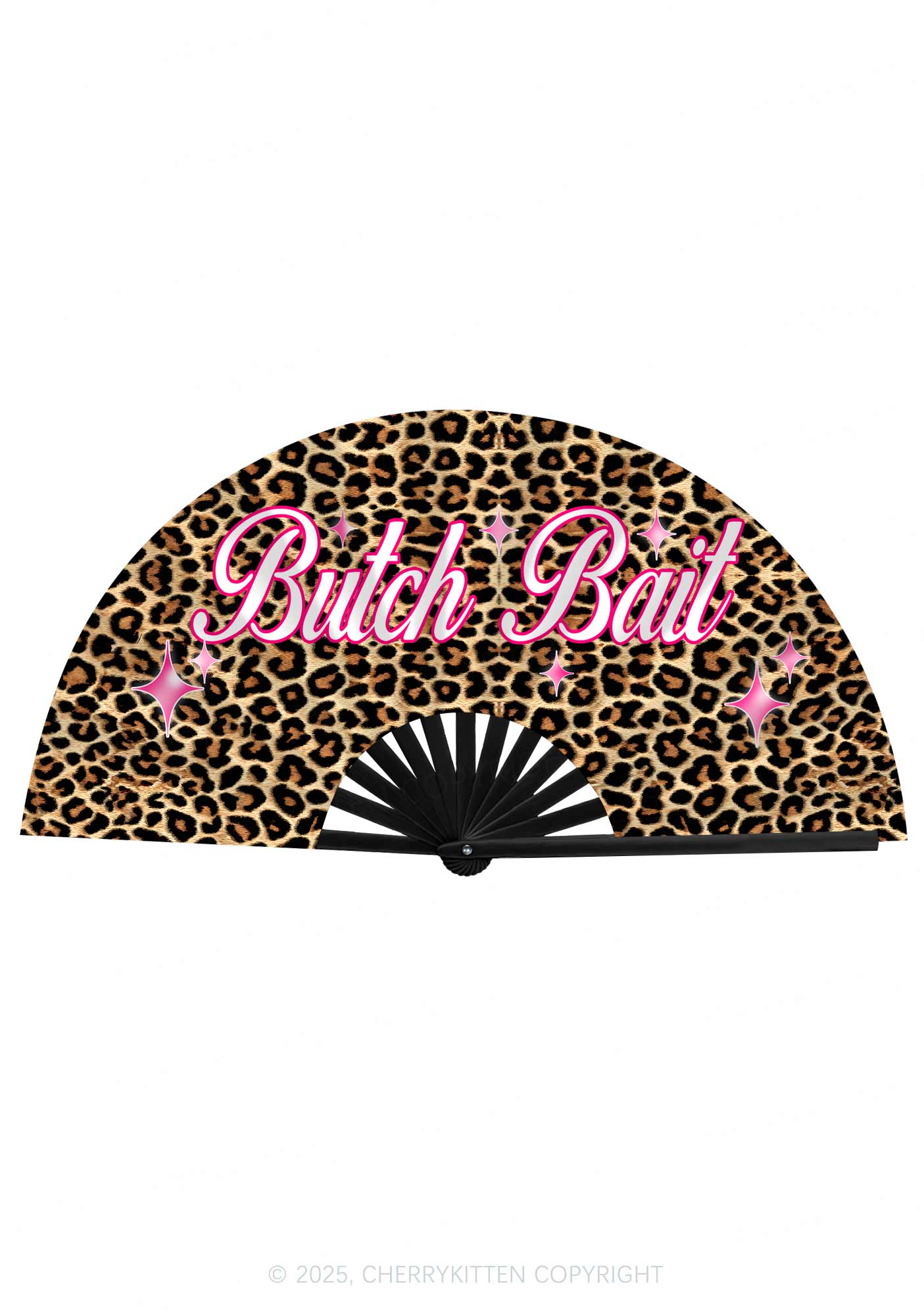 Butch Bait Leopard Pride Y2K Rave Hand Fan Cherrykitten