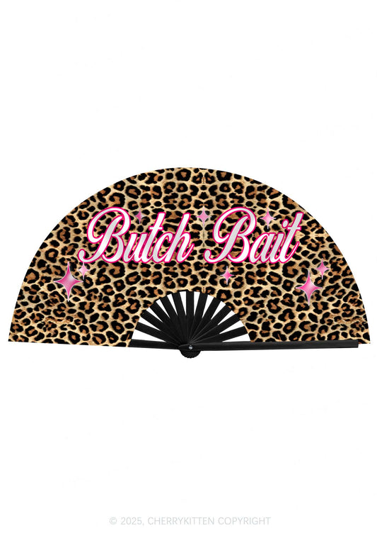 Butch Bait Leopard Pride Y2K Rave Hand Fan Cherrykitten