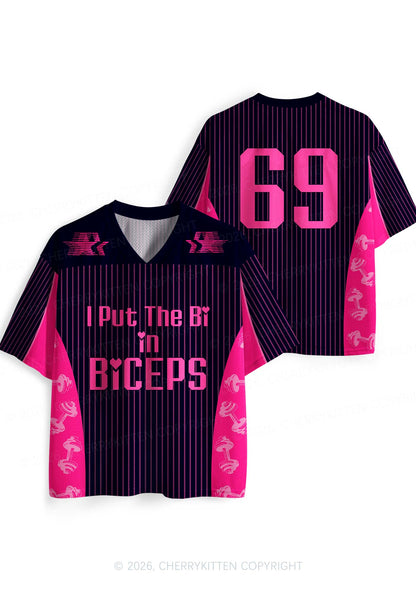 I Put The Bi In Biceps Pride Y2K Sport Jersey Shirts Cherrykitten