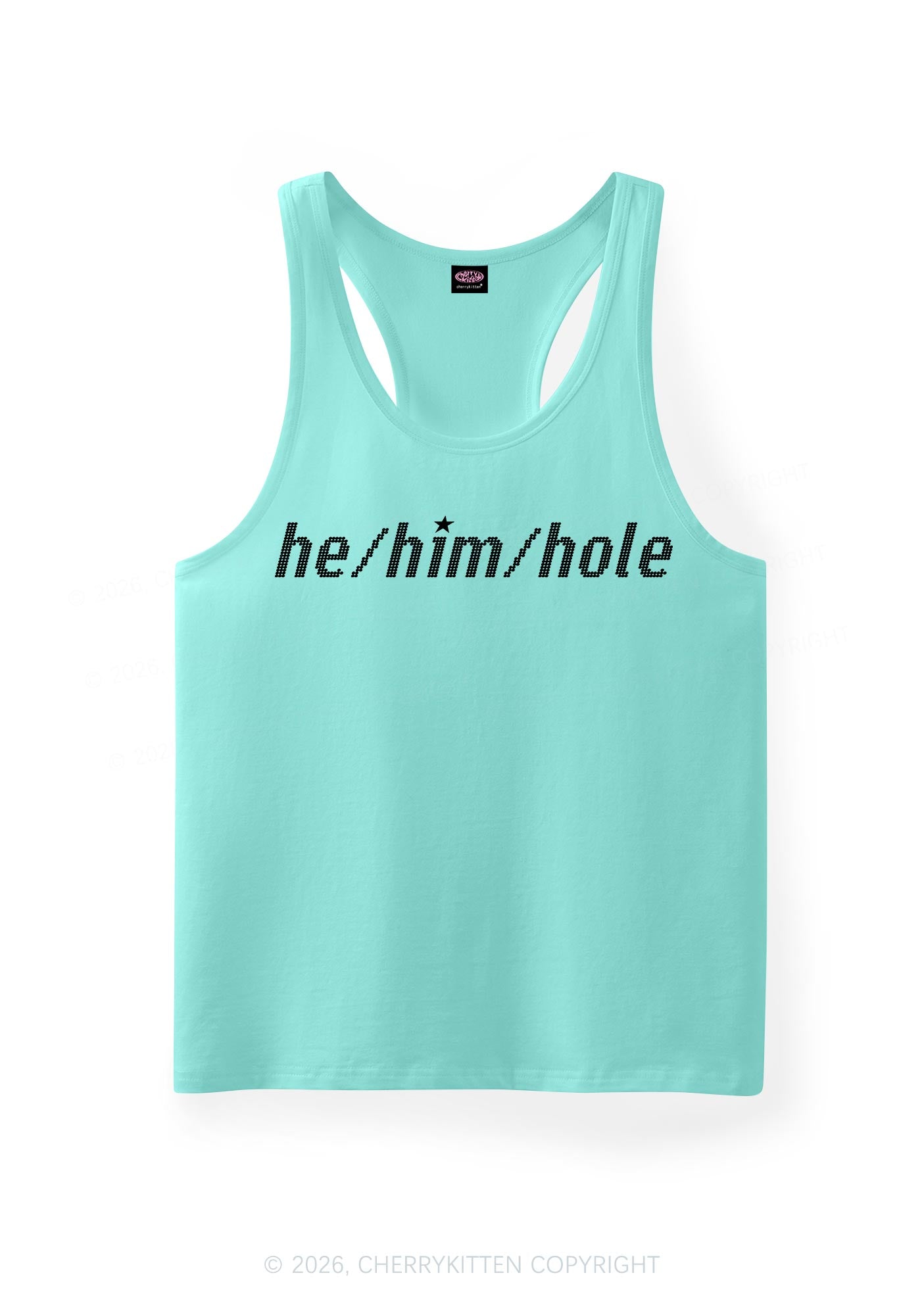 He Him Hole Pride Y2K Men Racerback Tank Top Cherrykitten