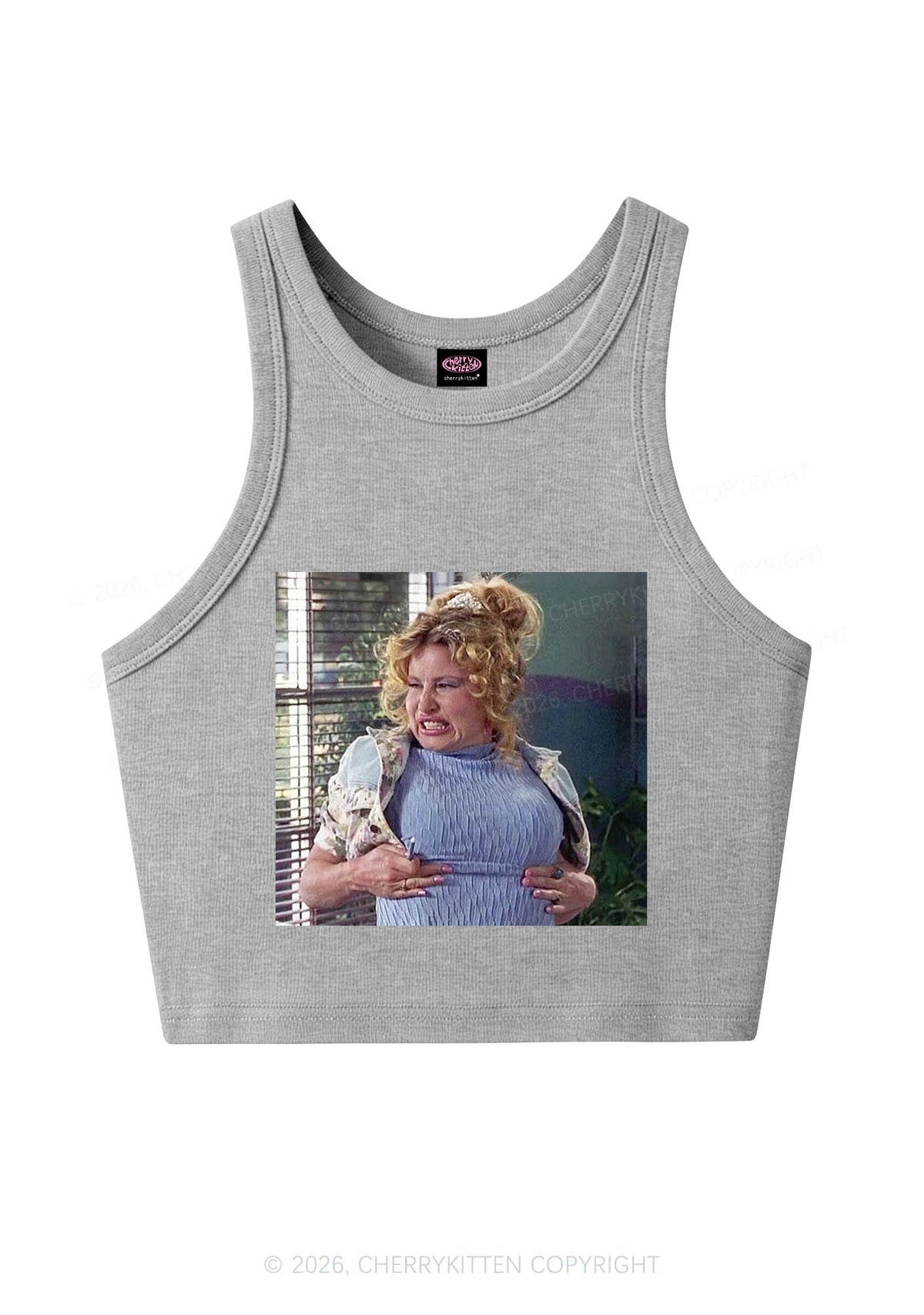 Huge Bxxb Blonde Y2K Crop Tank Top Cherrykitten