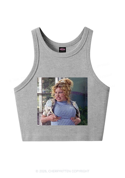 Huge Bxxb Blonde Y2K Crop Tank Top Cherrykitten