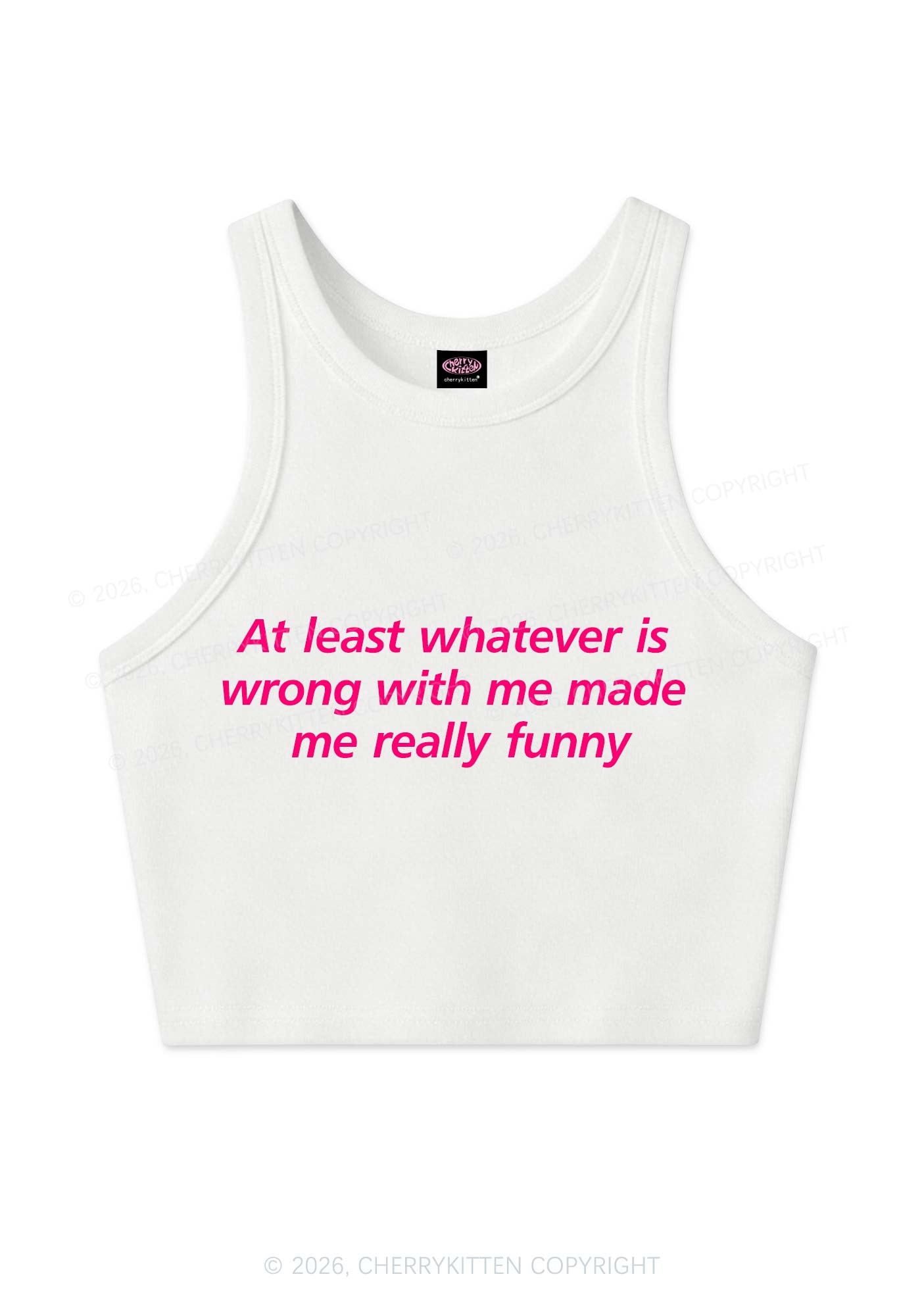 Whatever Is Wrong With Me Y2K Crop Tank Top Cherrykitten