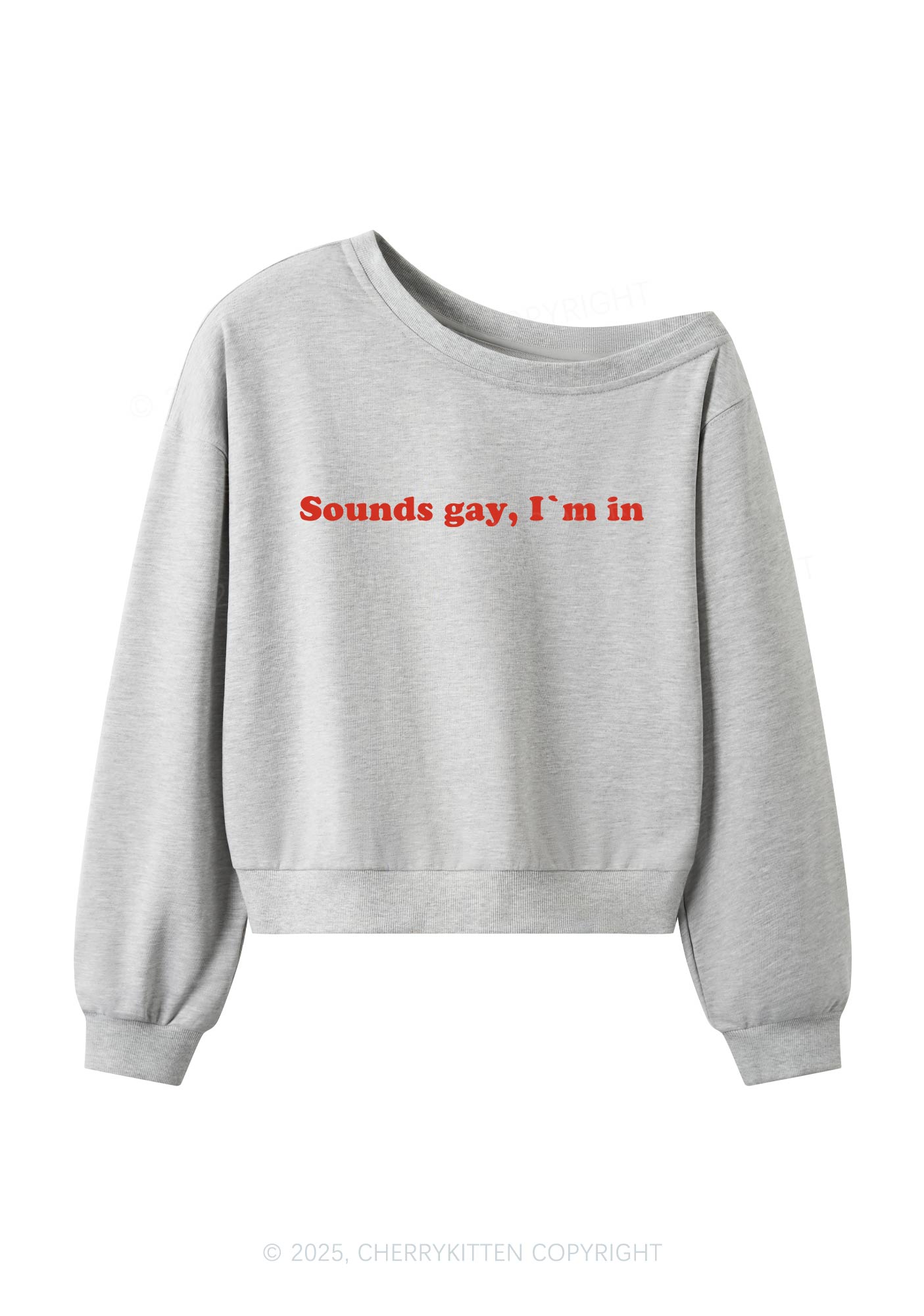 Sounds Gay Pride Y2K Off Shoulder Sweatshirts Cherrykitten