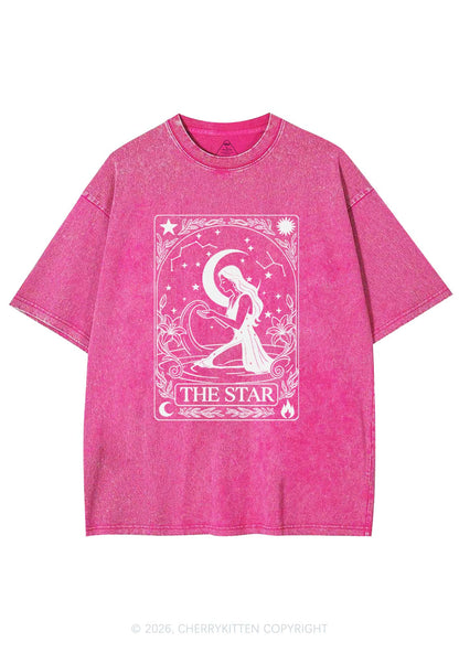 Halloween The Star Kneeling Woman Y2K Shirts Washed Tee Cherrykitten
