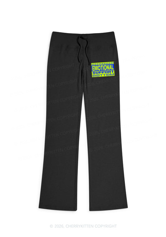 Emotional Support Bottom Pride Y2K Low Rise Drawstring Flare Pants Cherrykitten