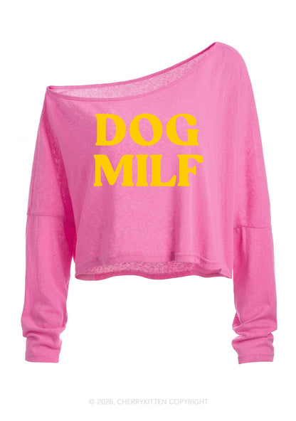 Dog Mxxf Y2K Off Shoulder Long Sleeve Crop Top Cherrykitten