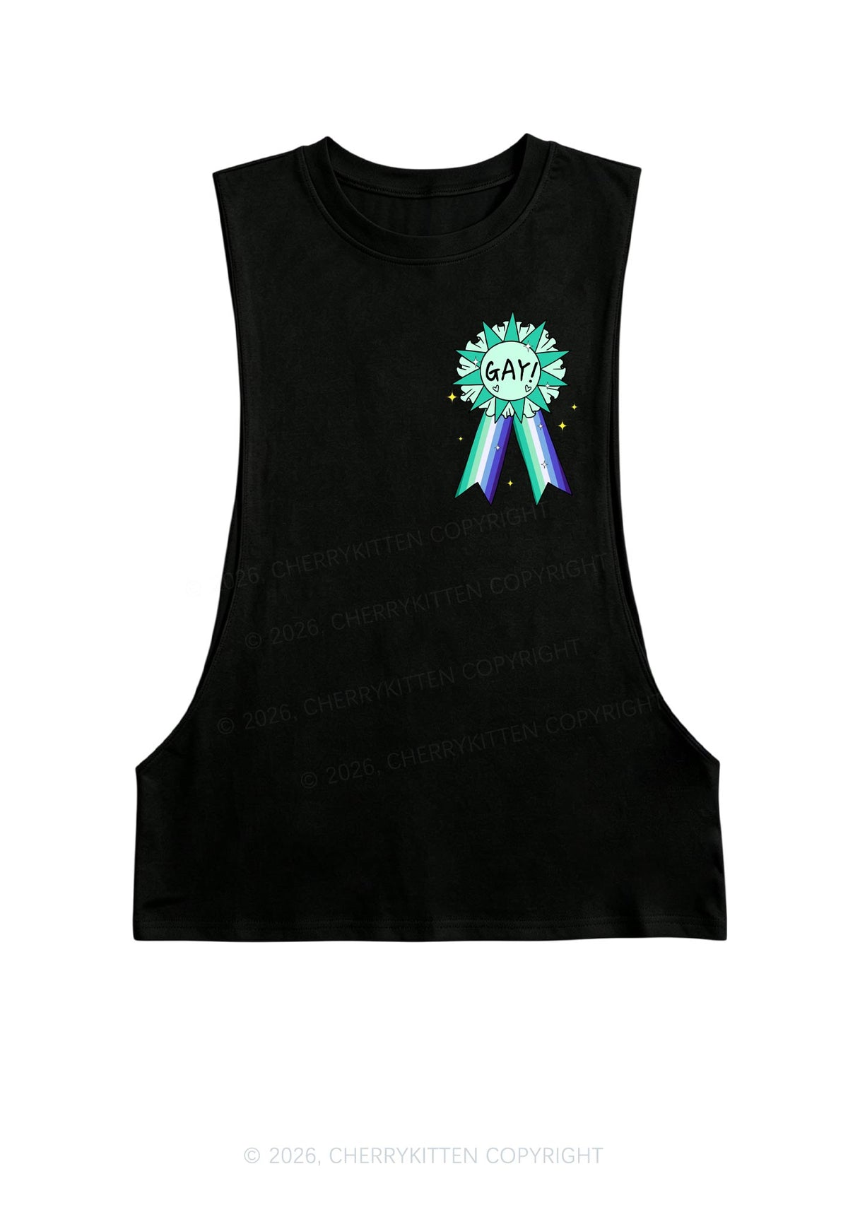 Medal For Gay Pride Y2K Men Muscle Side Cutoff Tank Top Cherrykitten