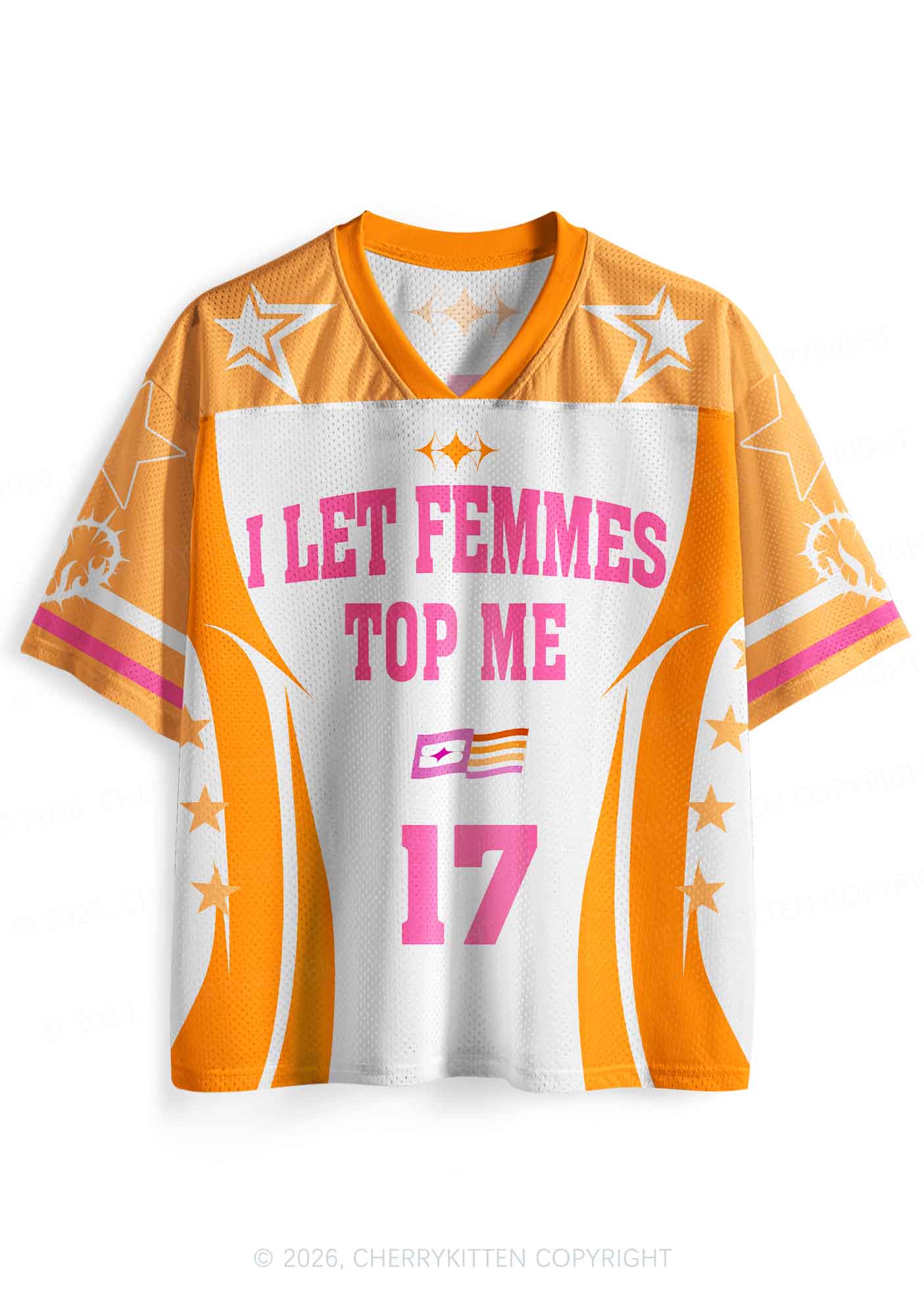 Orange I Let Femmes Top Me Pride Y2K Sport Jersey Shirts Cherrykitten